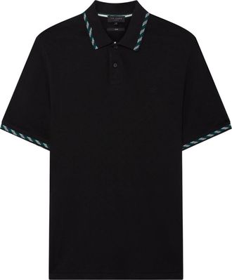 Ted Baker Ss House Check Jacquard Zwarte Poloshirt