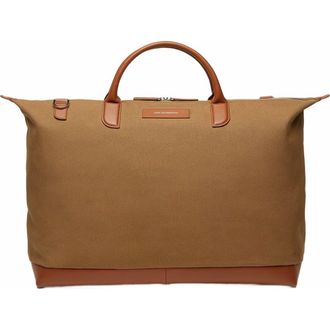 Want Les Essentiels Hartsfield Organic Cotton Canvas Weekender Bag in Dark Camel at Nordstrom