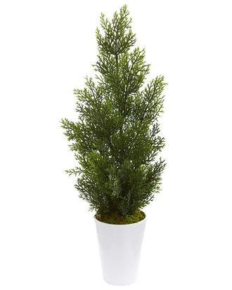 Nearly Natural 27In Mini Cedar Artificial Pine Tree In Decorative Planter (Indoor/Outdoor)