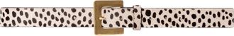 Black Suede Studio NOIR BELT in Dotted Cheetah at Nordstrom, Size Medium
