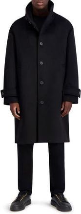 Karl Lagerfeld Wool Blend Top Coat in Black at Nordstrom Rack, Size Xx-Large
