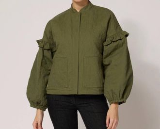 Cleobella Bobbi Reversible Jacket In Army Green/juliet
