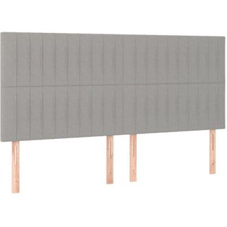 vidaXL Cabeceros 4 Unidades De Tela Gris Claro 100x5x78/88 Cm Vidaxl