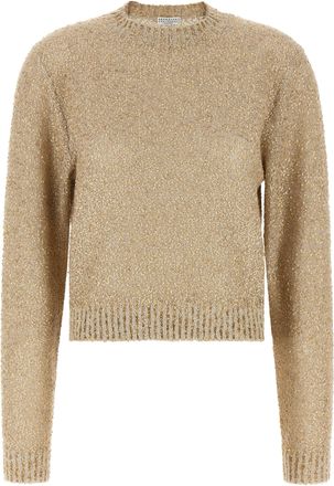 Brunello Cucinelli Gold Linen Womens Cardigan