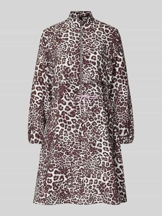 Marc Cain Relaxed Fit Kleid aus Viskose-Mix mit Allover-Animal-Print in Sand, Gr&ouml;&szlig;e 34