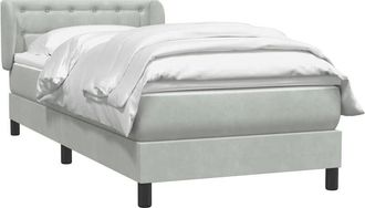 vidaXL Cama Box Spring Con Colch&oacute;n Terciopelo Gris Claro 80x210 Cm Vidaxl