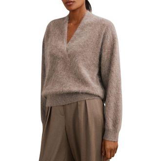 Reiss Milo V-Neck Cashmere Sweater in Oatmeal Neutral at Nordstrom Rack, Size Medium