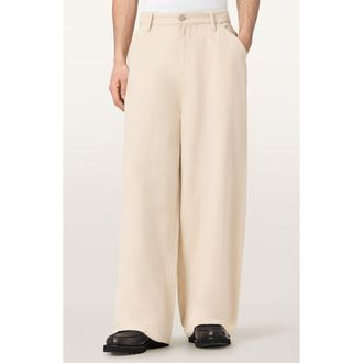 AllSaints Jackson Barrel Leg Trousers in Pebble White at Nordstrom, Size 28
