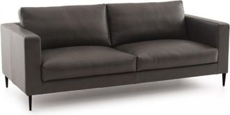 Oviala Divano in pelle nera a 3 posti