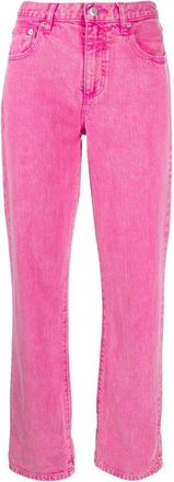 Michael Kors Rechte Jeans met middelhoge taille - Dames - Regular Fit Jeans - Roze - W27 - Katoen - Jeans