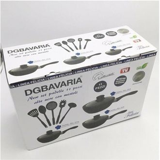 Trade Shop Juego De 11 Sartenes Antiadherentes De Piedra De Lava Tapa Cucharones Inducci&oacute;n Gas