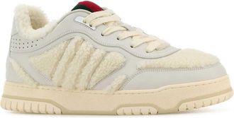 Gucci Womens White Leather And Teddy Re-Web Sneakers Zwhgrwhzwhvrv
