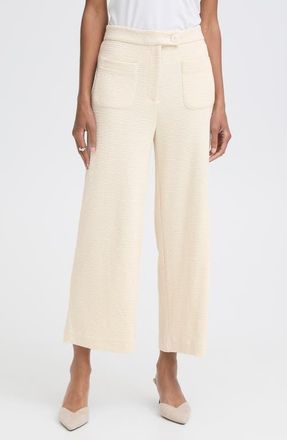 Ichi Wide Leg Ankle Pants in Almond Milk at Nordstrom, Size X-Small