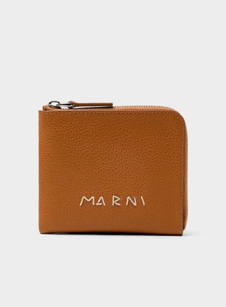 Marni Mens Zippered-closure leather wallet