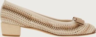 Ferragamo Vara Crochet Pumps, Size 5.5 D