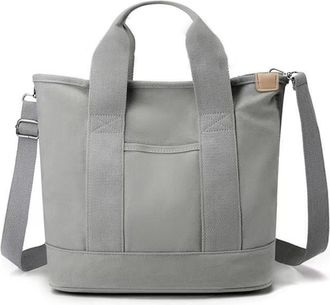 Generic Small Tote Bag with Zipper, Canvas Multi-Pocket Crossbody Bag Shoulder Bag Satchel Hobo Bag Messenger Bag 2025 (Gray,Large)