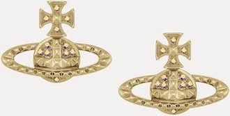 Vivienne Westwood Mayfair Bas Relief Earrings Gold Preciosa Crystals Women