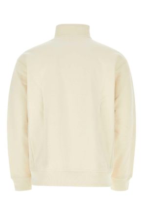 Carhartt Work in Progress Mens Ivory Cotton Blend Half Zip American Script Sweat Natural Exterior: Polyester Felpe
