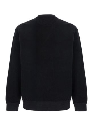C.P. Company Mens Round Neck Sweatshirt Black Tech Fabric Cotton Sweatshirts Sweater