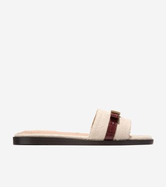 Cole Haan Womens Go-To Emalia Slide Bow Sandals - Beige Size 10.5