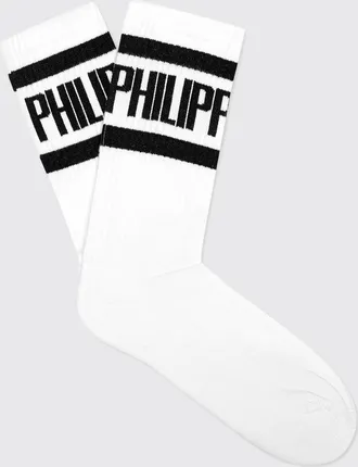 Philipp Plein Calze in cotone stretch con logo jacquard