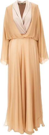 Alberta Ferretti silk maxi dress - Neutrals