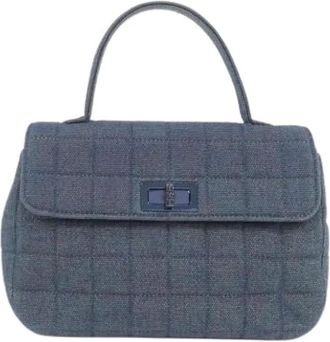 Chanel Pre-owned Handbags, female, Blue, Size: ONE SIZE Pre-owned Vintage Denim Handbag