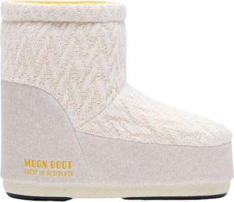 Moon Boot Icon Low Nolace Knit Boots - Dames - Winterlaarzen - Beige - 39 EU - Schoenen