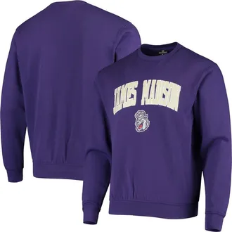 Colosseum Mens Colosseum Purple James Madison Dukes Arch & Logo Tackle Twill Pullover Sweatshirt at Nordstrom, Size Medium