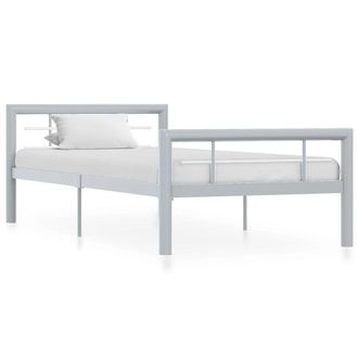 Berkfield Home Bed Frame Grey & White Metal 100x200 cm