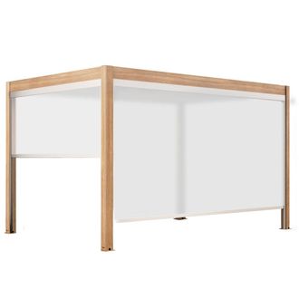 Oviala P&eacute;rgola bioclim&aacute;tica autoportante y motorizada 3x4m y 2 estores