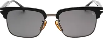 David Beckham Polarized Rectangular Sunglasses - Gold
