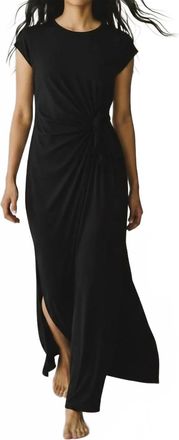 Dex Clothing Side Tie Midi Dress In Black