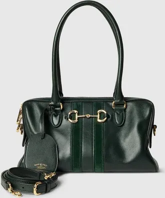 Gucci Borsetto Medium Boston Bag, Green, Leather