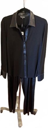 Angel Womens Vegan Leather Pull On Cargo Pant In Black