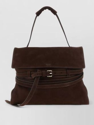 Moschino knotted handle shoulder bag adjustable strap buckle