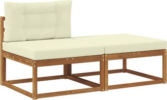 vidaXL Unidades De Sof&aacute; Seccional Con Coj&iacute;n 2 Pieza Natural Vidaxl