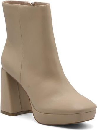 Charles by Charles David Narah Block Heel Platform Bootie in Linen-Sm at Nordstrom, Size 5.5