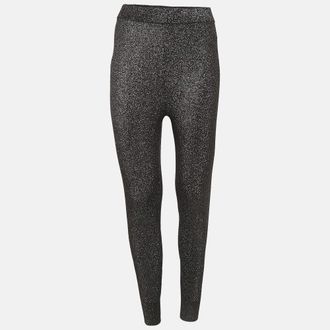 Alexander Wang Black/metallic Lurex Knit Leggings