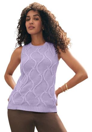 Jessica London Sleeveless Cable Shell in Pale Lilac at Nordstrom, Size 20