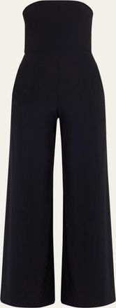 TWP Jade Strapless Wide-Leg Crepe Jumpsuit