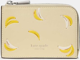 Kate Spade New York Womens Banana Mini Zip Card Case in Yellow | Non