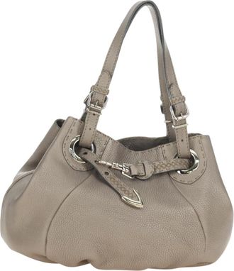 Fendi Selleria Pomodorino Leather Gray Leather Handbag (Pre-Owned)