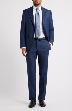 Jack Victor Esprit Contemporary Fit Navy Screen Weave Super 130s Wool Suit at Nordstrom, Size 36Regular