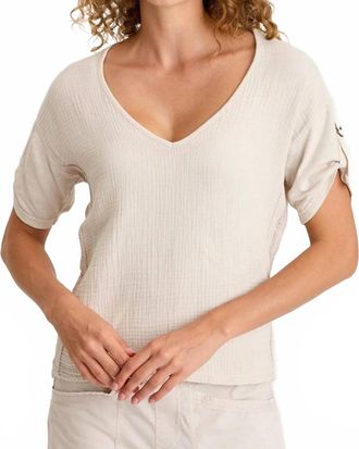 Xcvi Milani Short Sleeve Top In Sonic Silver