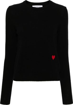 Moschino heart-motif sweater - women - Virgin Wool/Cashmere - 36 - Black