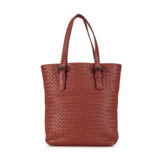 Bottega Veneta Pre-owned Tote Bags, female, Red, Size: ONE SIZE Pre-owned Intrecciato Leather Tote