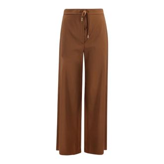 Max Mara Wide Trousers, female, Brown, Size: 3XS Mstcortone Wide Trousers