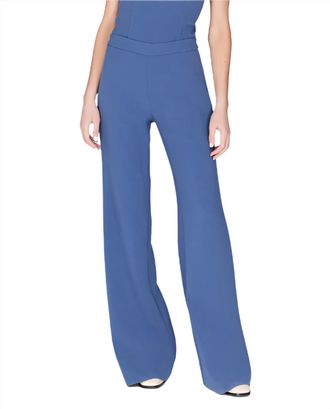 Mi Jong Lee Back Zip Flare Pant In Classic Blue