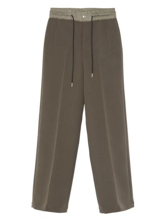 sacai drawstring-waist trousers - women - Polyester - 2 - Green